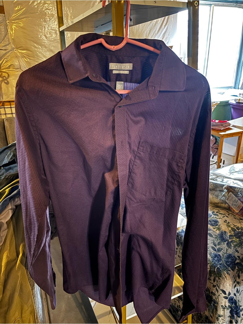 Van Heusen Dark Purple Button-Up Shirt